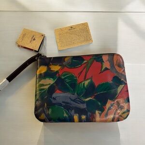 NWT PATRICIA NASH‎ Cassini Winter Bloom Leather Wristlet Small Bag